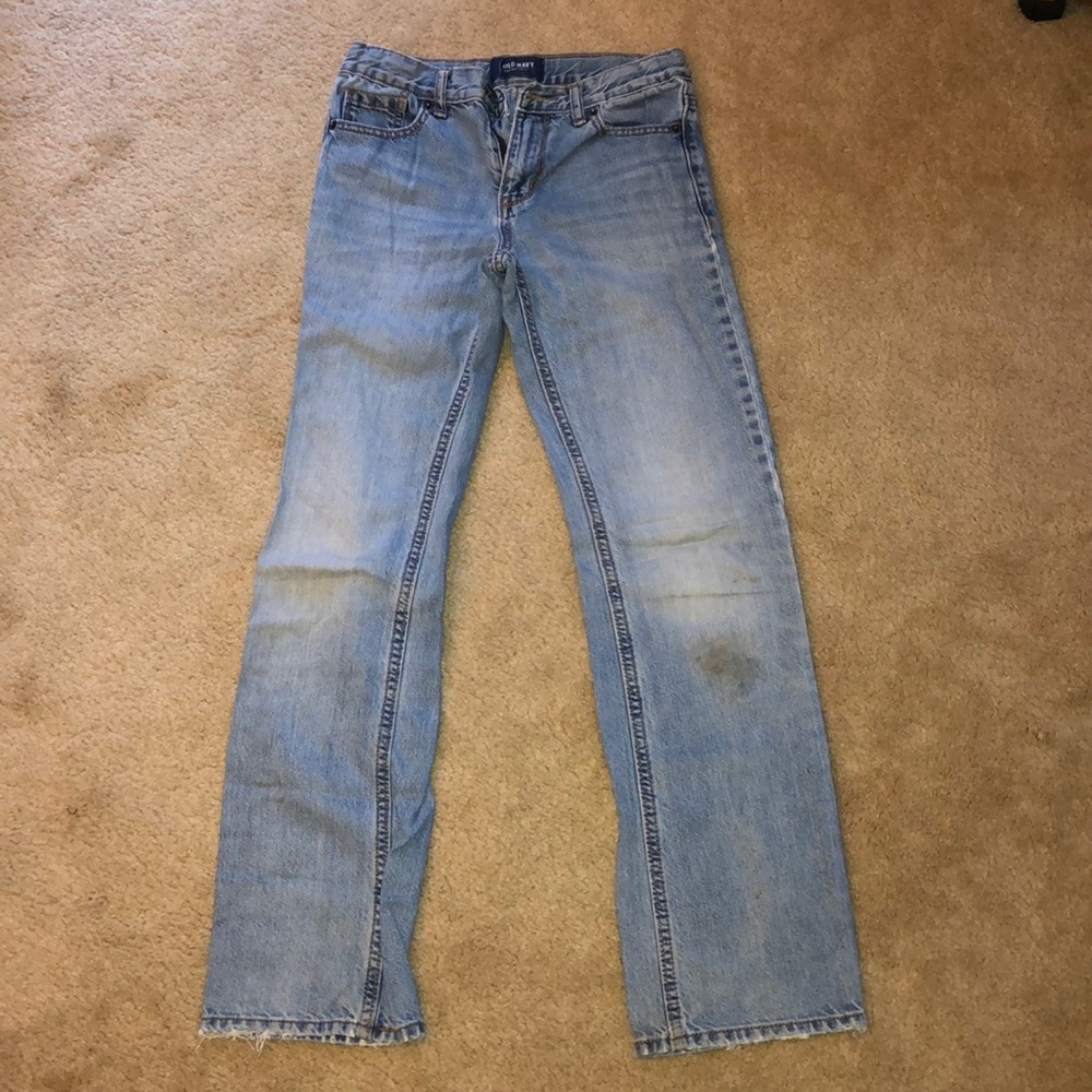 old navy light wash straight cut jeans